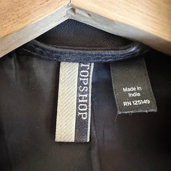🖤 Gorgeous TOPSHOP 100% genuine leather motorcycle jacket - UK 10 / US 6